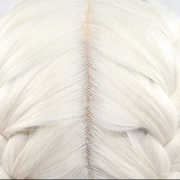 bleach blonde braided LaceFront wig with baby hair main image 6
